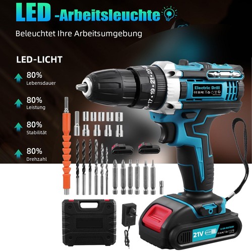 Cordless hammer drill set - set, 21v